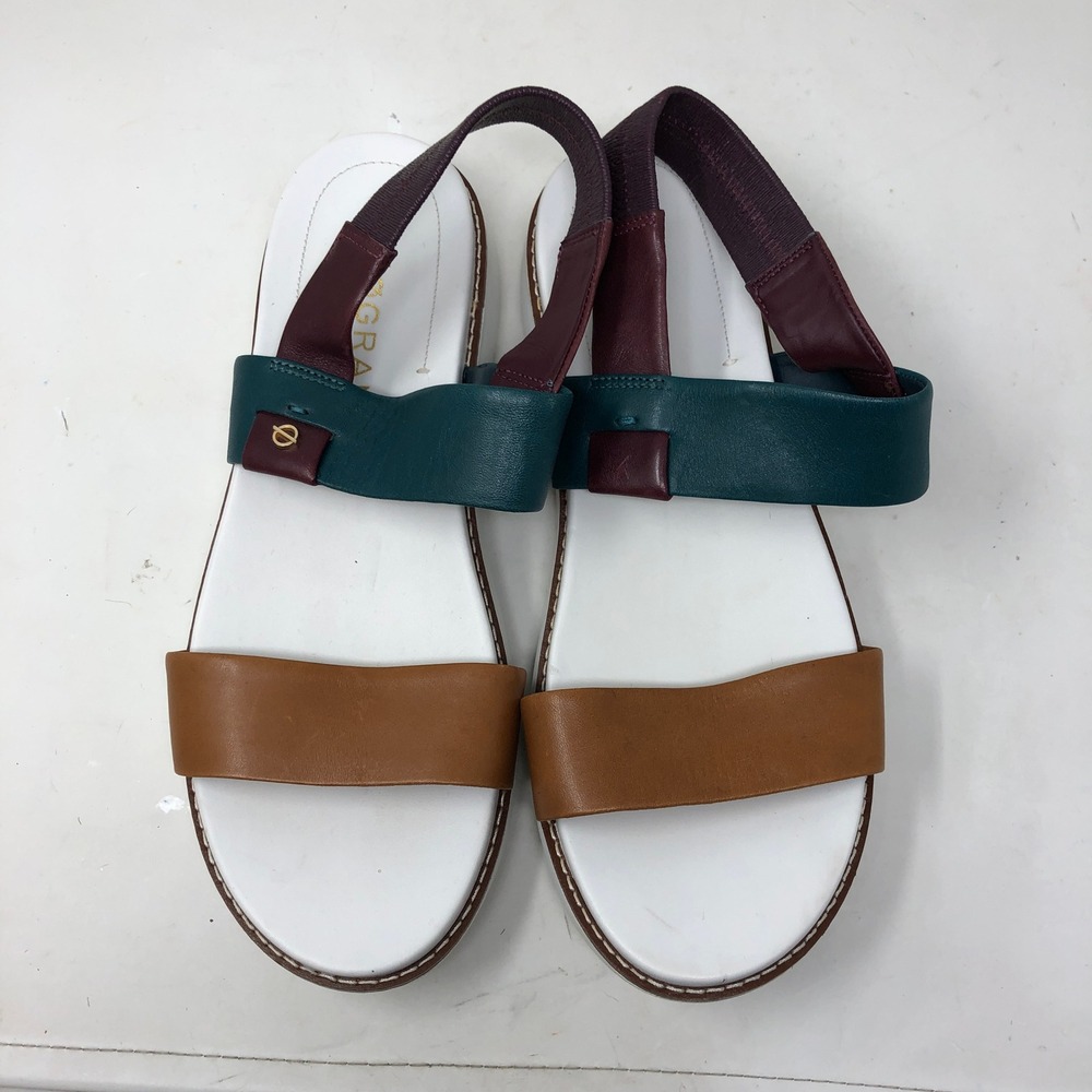 Cole Haan Womens 9 Zerogrand Sandals Global Band Multicolor Leather Strappy Flat - Picture 7 of 9